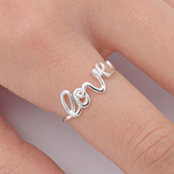 1 ct Cursive Love Promise Ring - Rose Gold – Tiger Gems